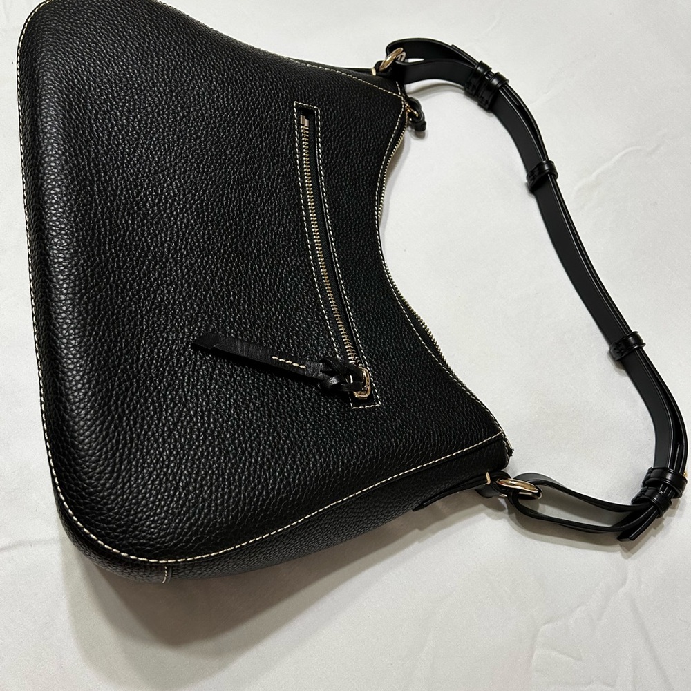 Dooney & Bourke Black Pebble Leather Shoulder Bag - Picture 4 of 10